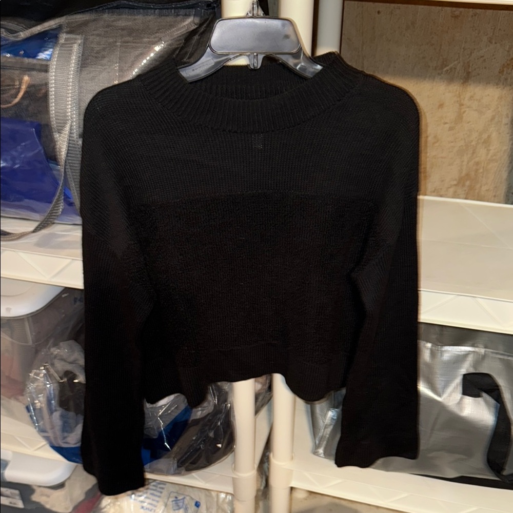 Leith medium Black Crew mock Neck Sweater